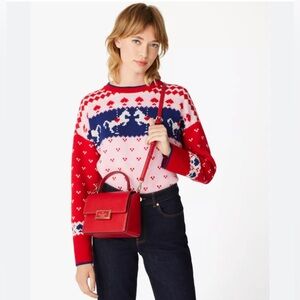 Kate Spade New York Crossbody Bag Womens Red Reegan Leather Top Handle NWT